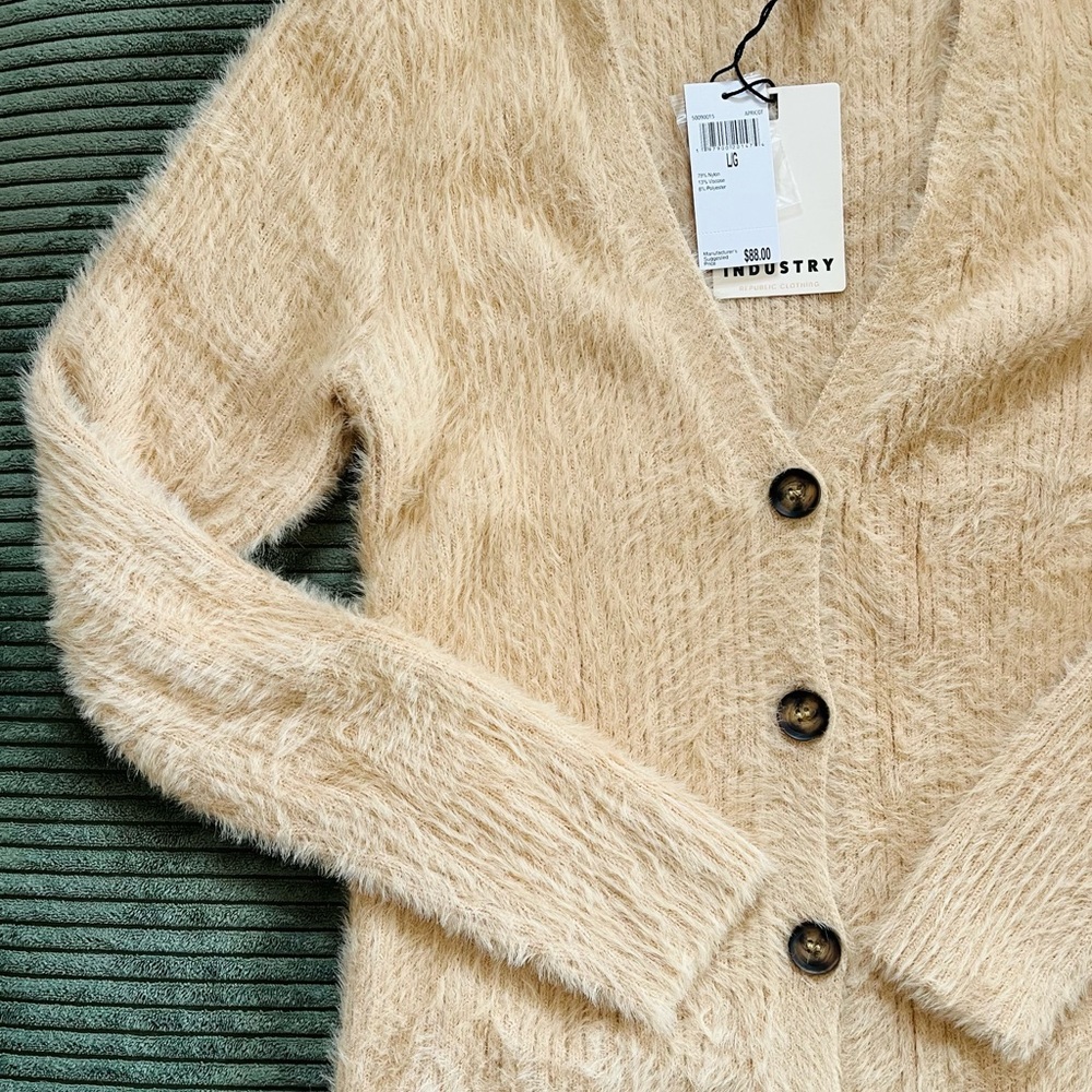 Beige Fuzzy Women's Sweater